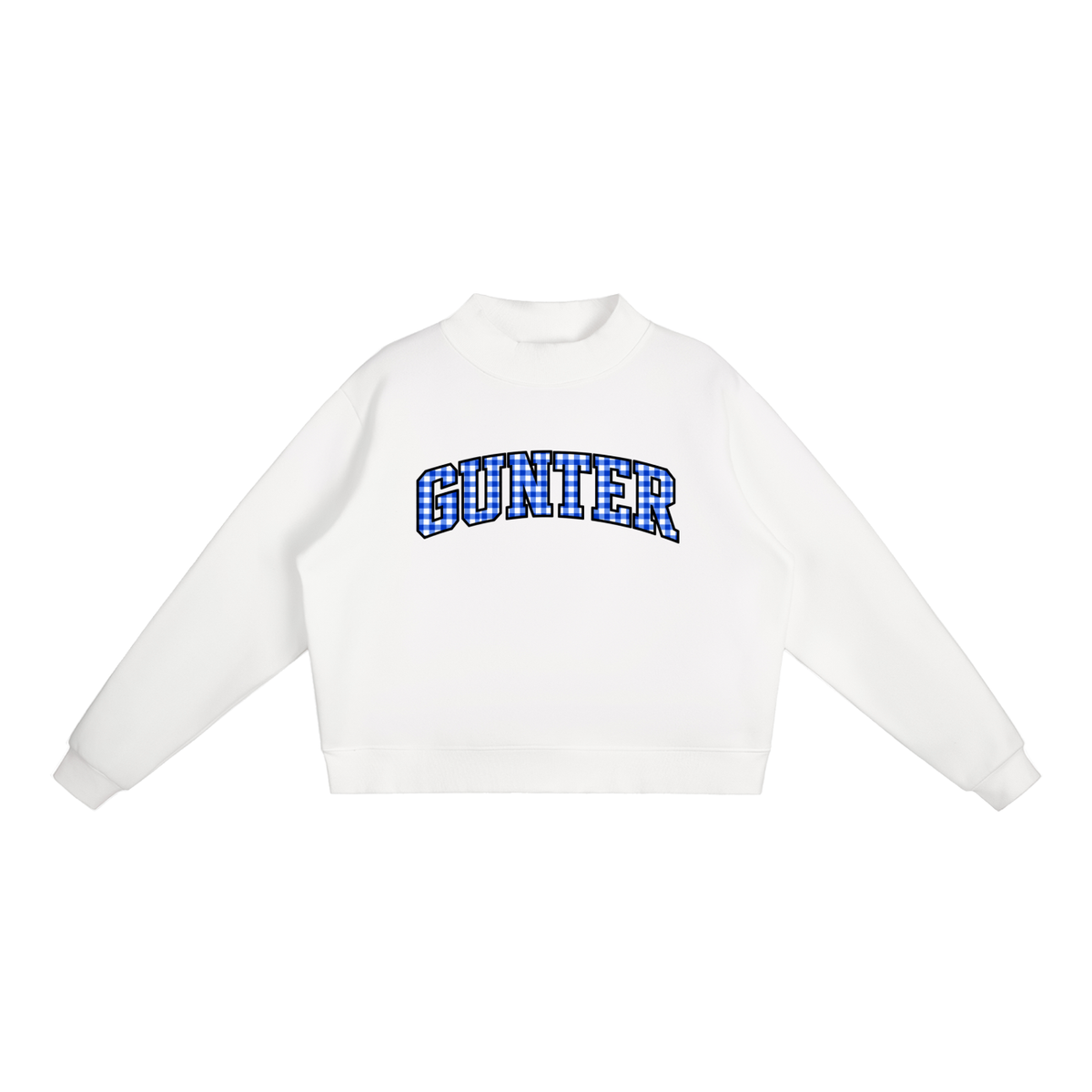 Gingham Gunter Essential Fleece Mock-Neck Crew Sweatshirt