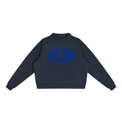 Basic 2 Saint James Essential Fleece Mock-Neck Crew Sweatshirt (printed)