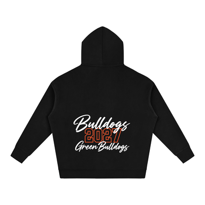 Cursive Front Green Bulldogs Oversize Fleeced Hoodie