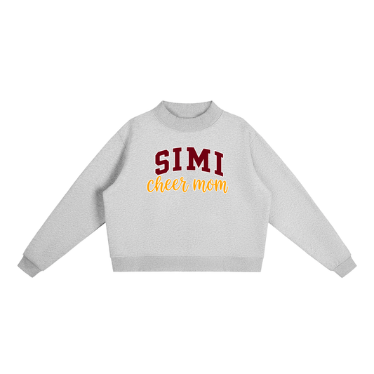 Cheer Mom Simi Valley Essential Fleece Mock-Neck Crew Sweatshirt