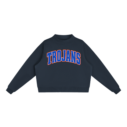Essential Fleece Mock-Neck Crew Sweatshirt