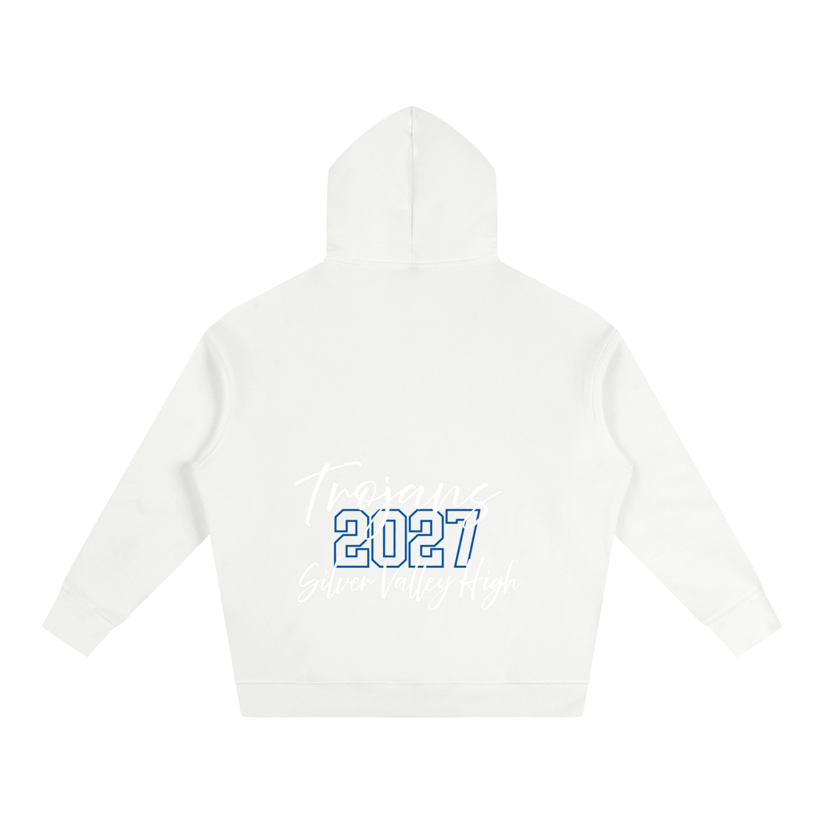 Cursive Front Silver Valley Oversize Fleeced Hoodie