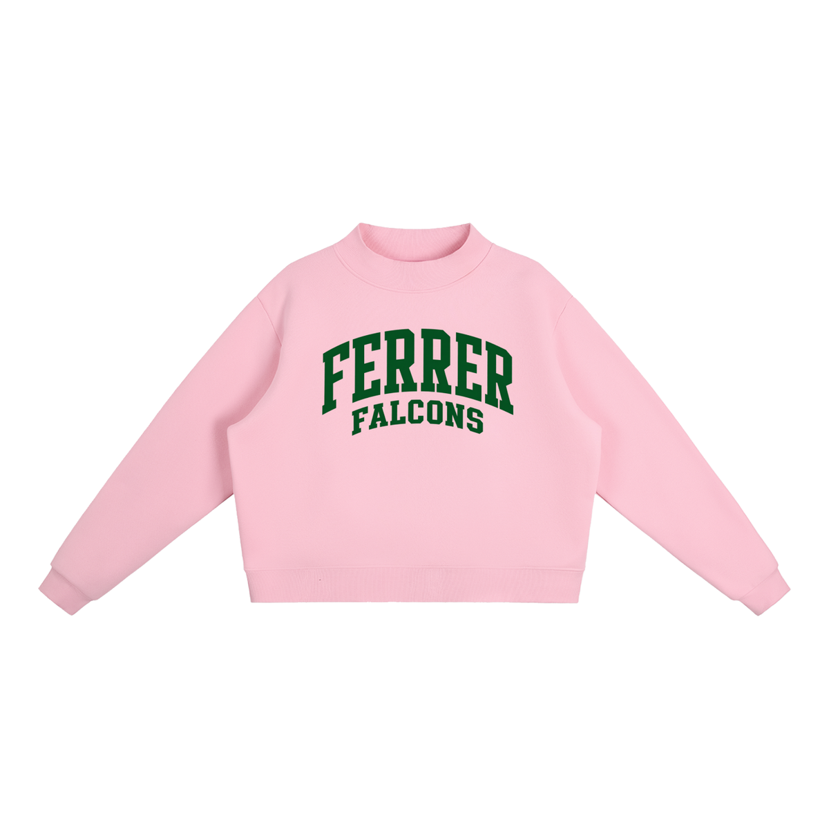 Basic 2 St Vincent Ferrer Essential Fleece Mock-Neck Crew Sweatshirt (printed)