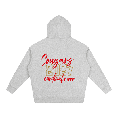 Cursive Front Cardinal Mooney Oversize Fleeced Hoodie