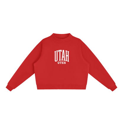 Essential Fleece Mock-Neck Crew Sweatshirt