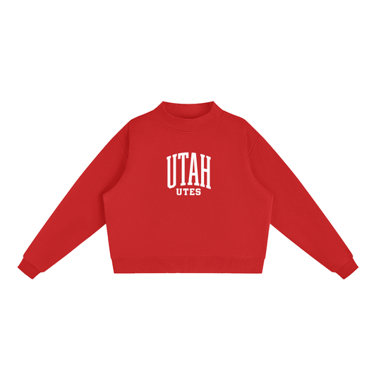 Essential Fleece Mock-Neck Crew Sweatshirt