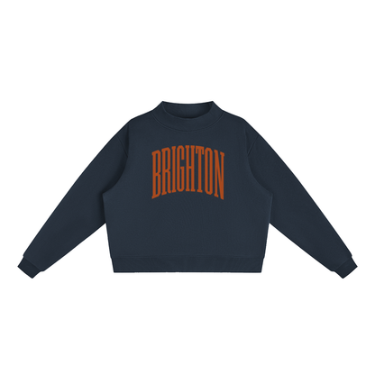 Essential Fleece Mock-Neck Crew Sweatshirt