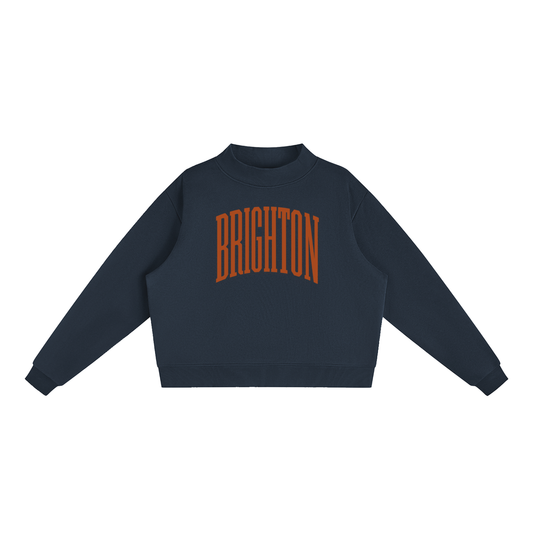 Essential Fleece Mock-Neck Crew Sweatshirt
