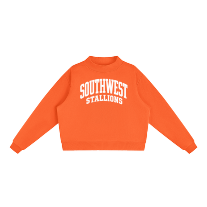 Essential Fleece Mock-Neck Crew Sweatshirt