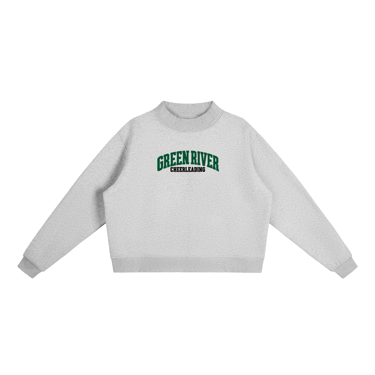 Basic 1 Green River Essential Fleece Mock-Neck Crew Sweatshirt (printed)