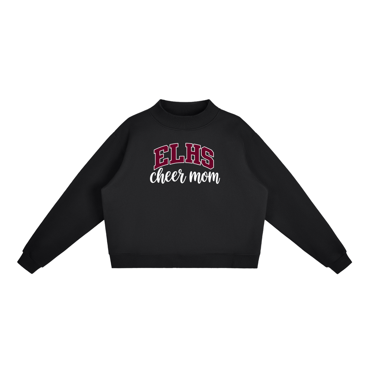 Cheer Mom East Lyme Essential Fleece Mock-Neck Crew Sweatshirt (printed)