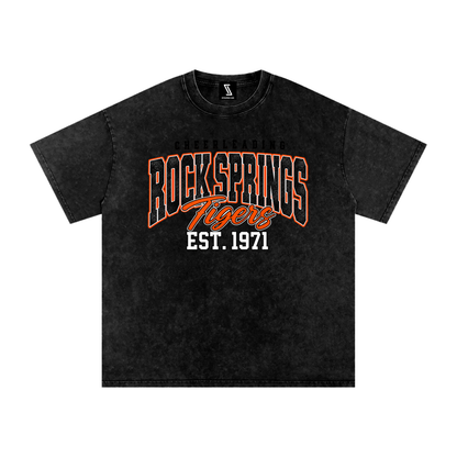 Vintage Rock Springs Snow Washed Oversized Cotton T-Shirt