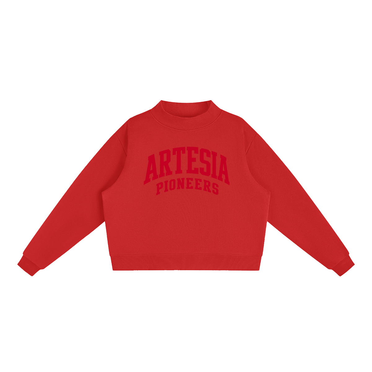 Essential Fleece Mock-Neck Crew Sweatshirt