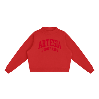 Essential Fleece Mock-Neck Crew Sweatshirt