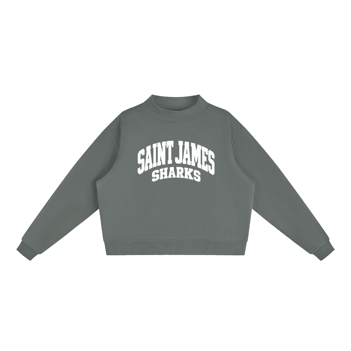 Essential Fleece Mock-Neck Crew Sweatshirt