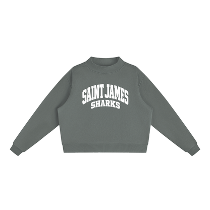 Essential Fleece Mock-Neck Crew Sweatshirt