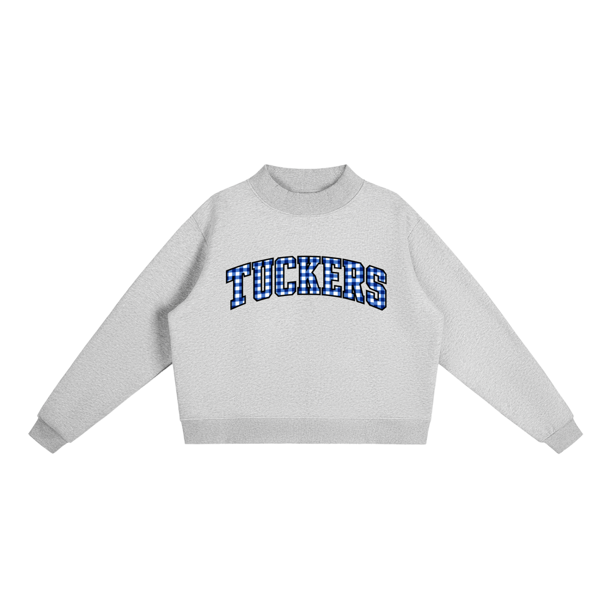 Gingham Mattituck Essential Fleece Mock-Neck Crew Sweatshirt