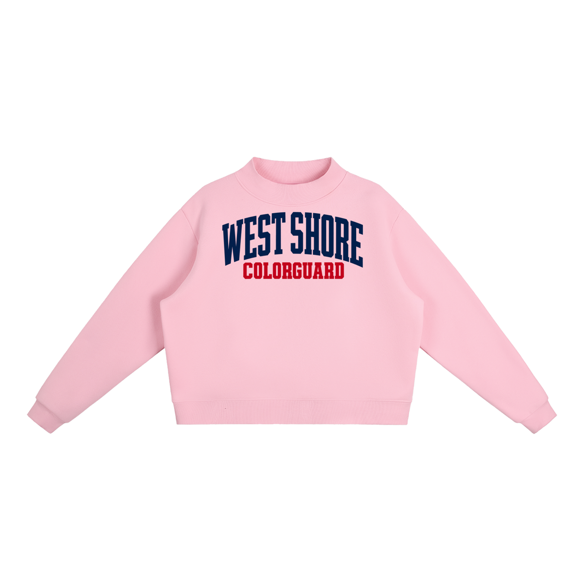 Basic 1 West Shore Essential Fleece Mock-Neck Crew Sweatshirt (printed)