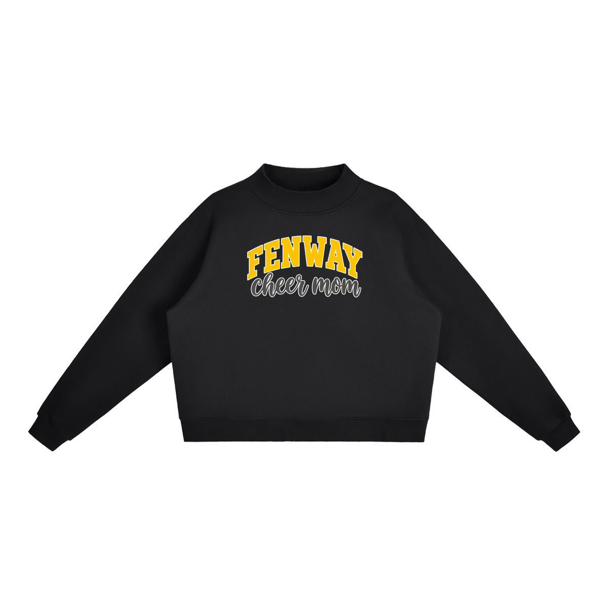 Cheer Mom Fenway Essential Fleece Mock-Neck Crew Sweatshirt (printed)