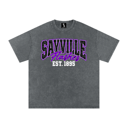 Vintage Sayville Snow Washed Oversized Cotton T-Shirt