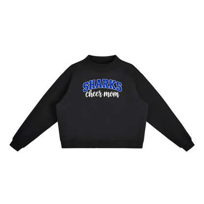 Cheer Mom Saint James Essential Fleece Mock-Neck Crew Sweatshirt (printed)