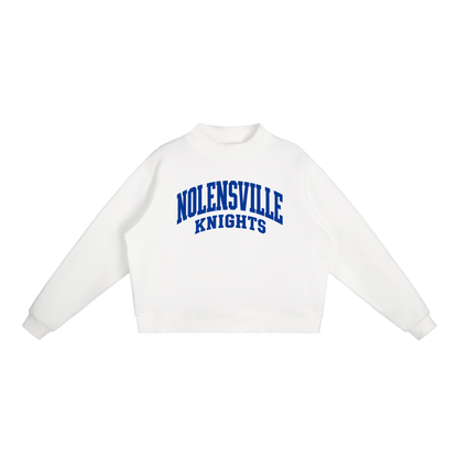 Essential Fleece Mock-Neck Crew Sweatshirt
