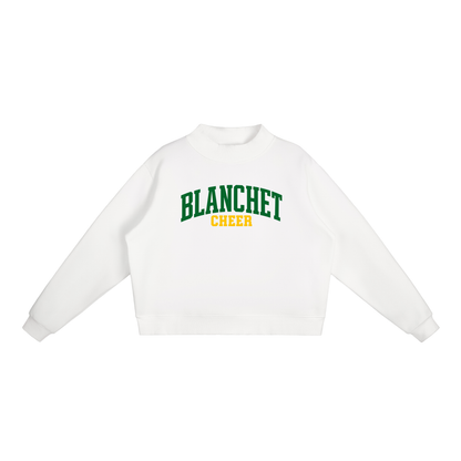 Basic 1 Blanchet Essential Fleece Mock-Neck Crew Sweatshirt (printed)