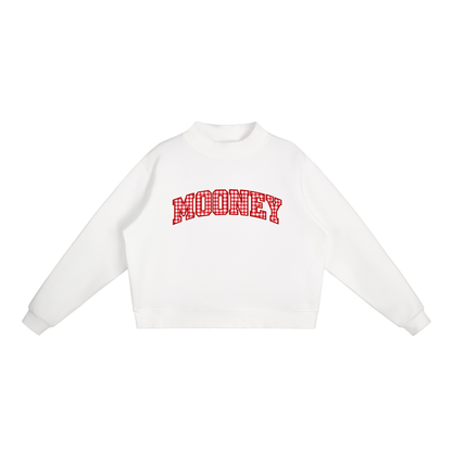 Gingham Cardinal Mooney Essential Fleece Mock-Neck Crew Sweatshirt