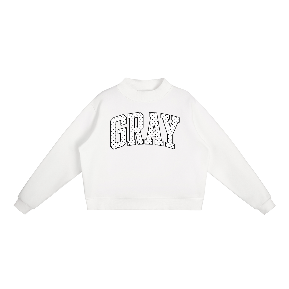 GRAY Essential Fleece Mock-Neck Crew Sweatshirt