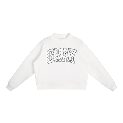 GRAY Essential Fleece Mock-Neck Crew Sweatshirt
