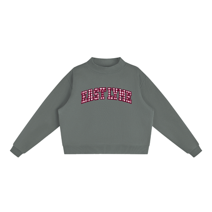 Gingham East Lyme Essential Fleece Mock-Neck Crew Sweatshirt (printed)