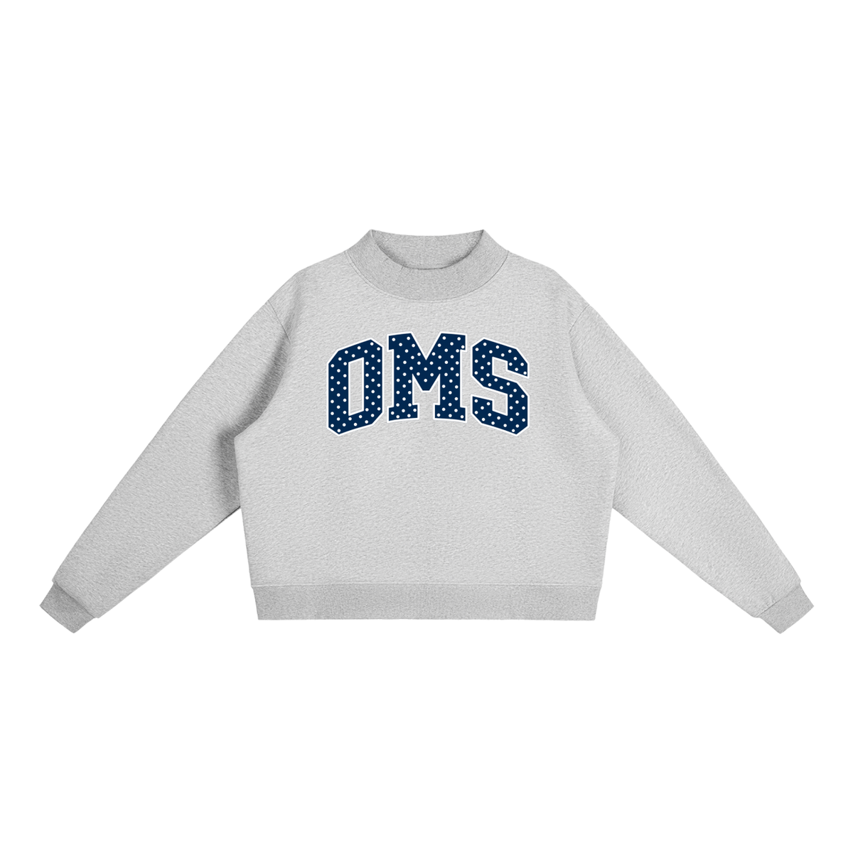 Polka Dot Oakland Middle Essential Fleece Mock-Neck Crew Sweatshirt (printed)