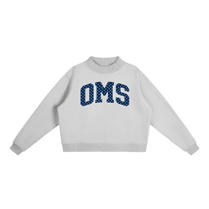Polka Dot Oakland Middle Essential Fleece Mock-Neck Crew Sweatshirt (printed)