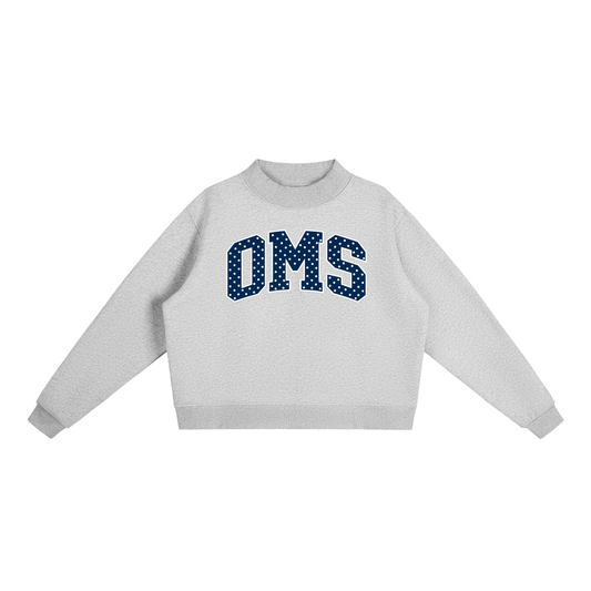 Polka Dot Oakland Middle Essential Fleece Mock-Neck Crew Sweatshirt (printed)