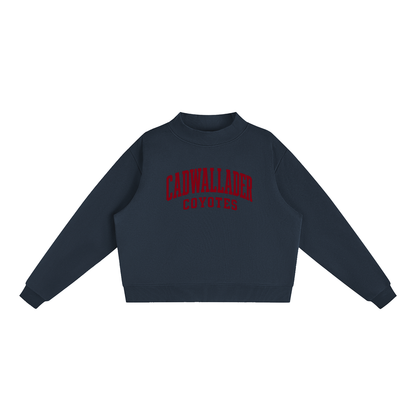 Essential Fleece Mock-Neck Crew Sweatshirt