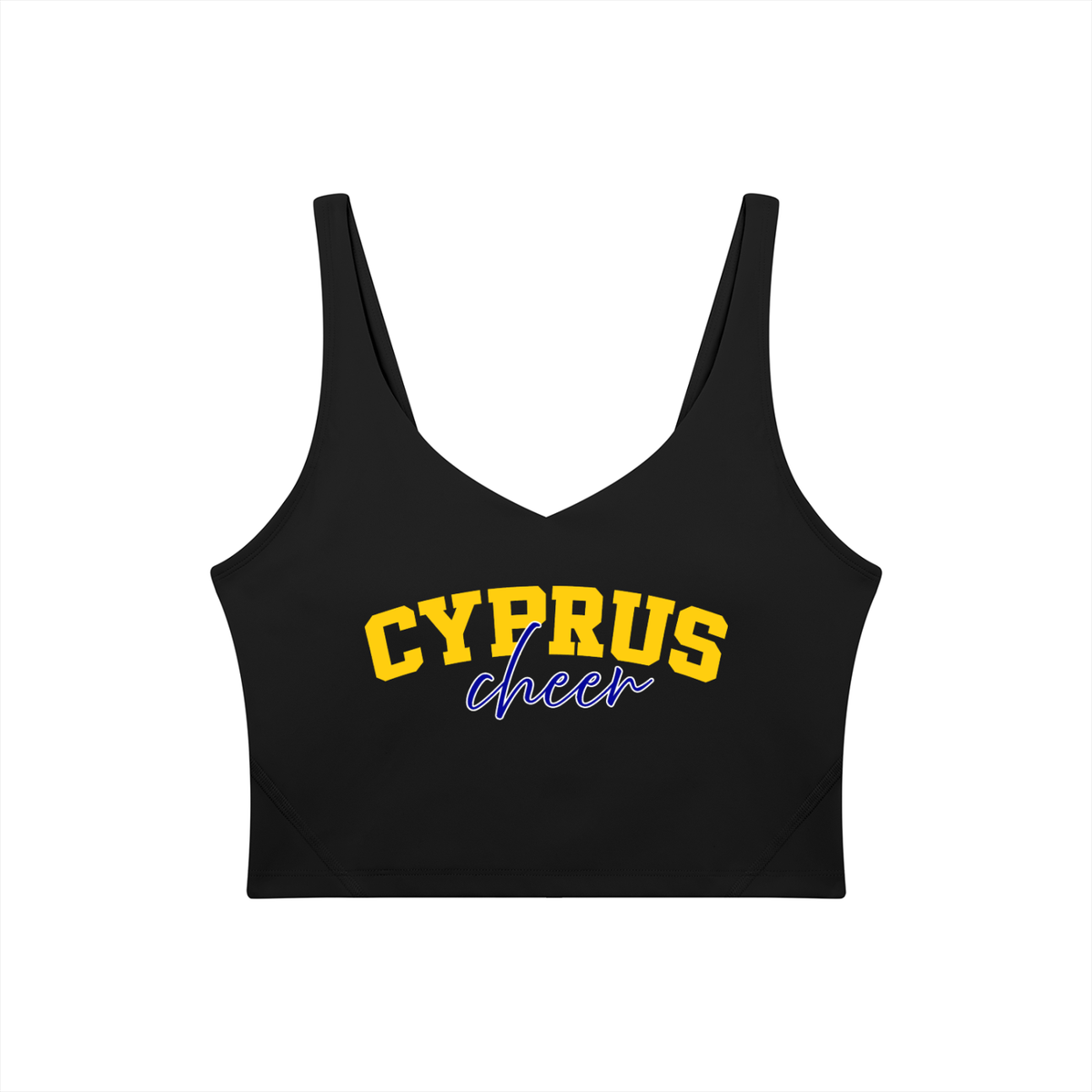 Cursive Cyprus Women's V-Neck Yoga Sports Bra