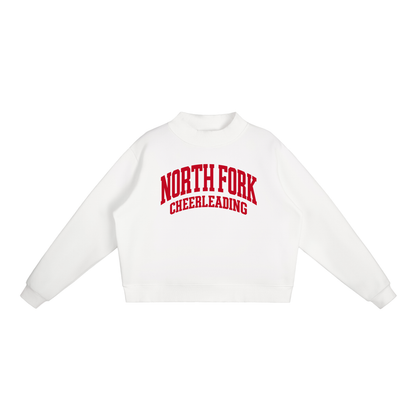 Basic 2 North Fork Essential Fleece Mock-Neck Crew Sweatshirt (printed)