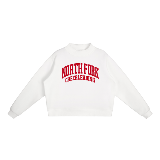 Basic 2 North Fork Essential Fleece Mock-Neck Crew Sweatshirt (printed)