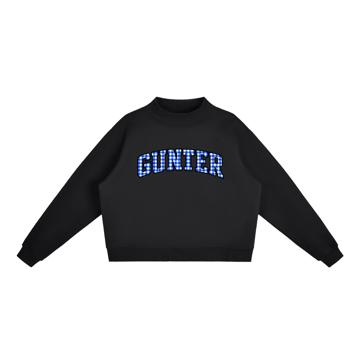 Gingham Gunter Essential Fleece Mock-Neck Crew Sweatshirt