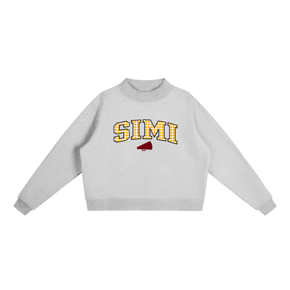 Gingham Simi Valley Essential Fleece Mock-Neck Crew Sweatshirt