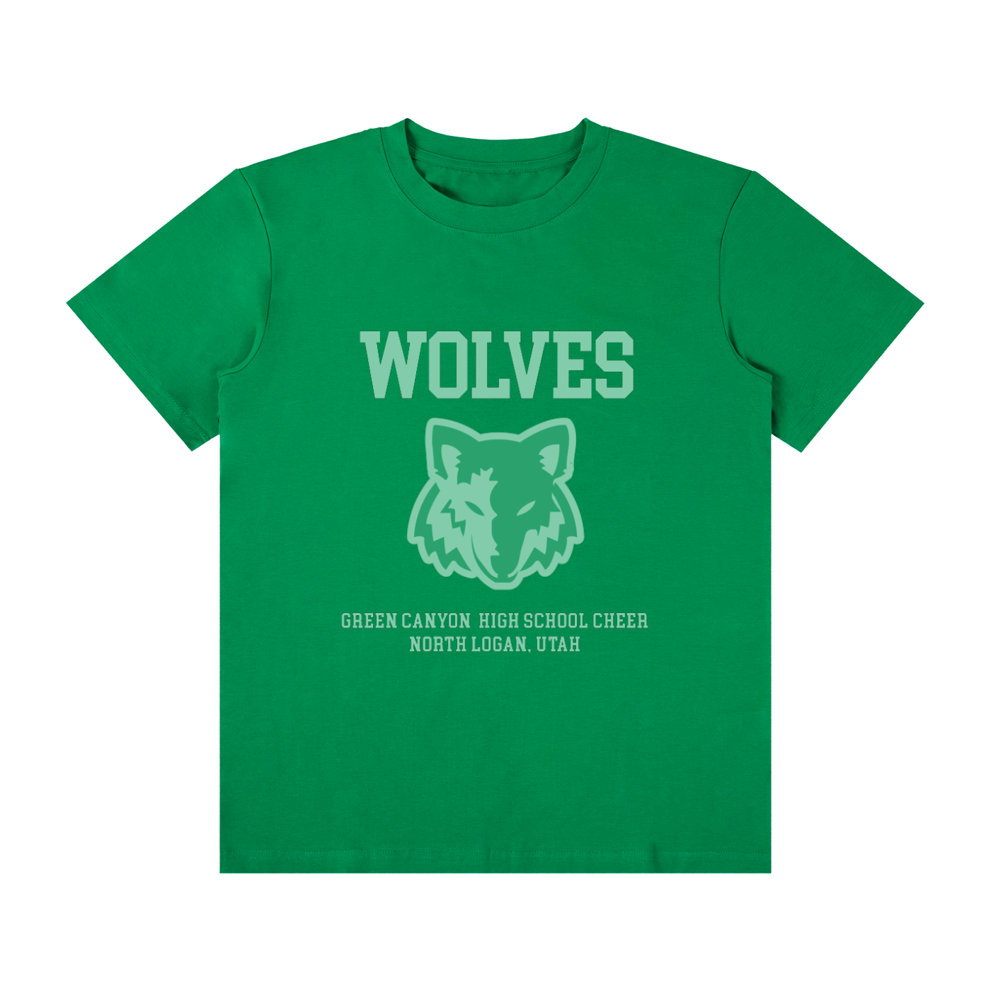 Green on Green Wolves Tee