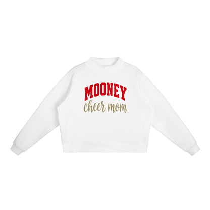 Cheer Mom Cardinal Mooney Essential Fleece Mock-Neck Crew Sweatshirt