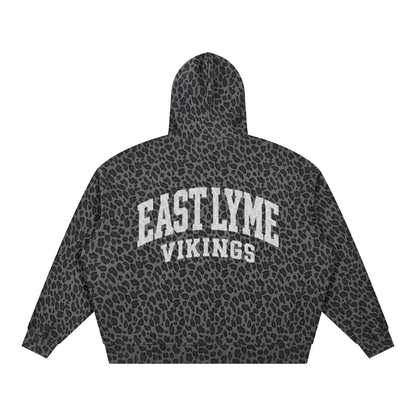 East Lyme Unisex Boxy Leopard Print Hoodie