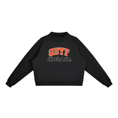 Cheer Mom Green Bulldogs Essential Fleece Mock-Neck Crew Sweatshirt
