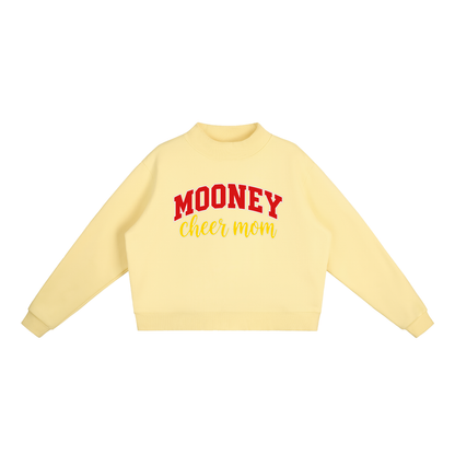 Cheer Mom Cardinal Mooney Essential Fleece Mock-Neck Crew Sweatshirt