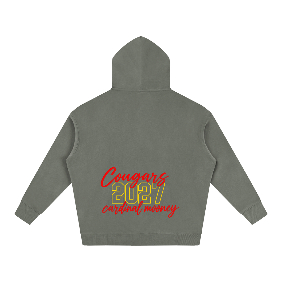 Cursive Front Cardinal Mooney Oversize Fleeced Hoodie