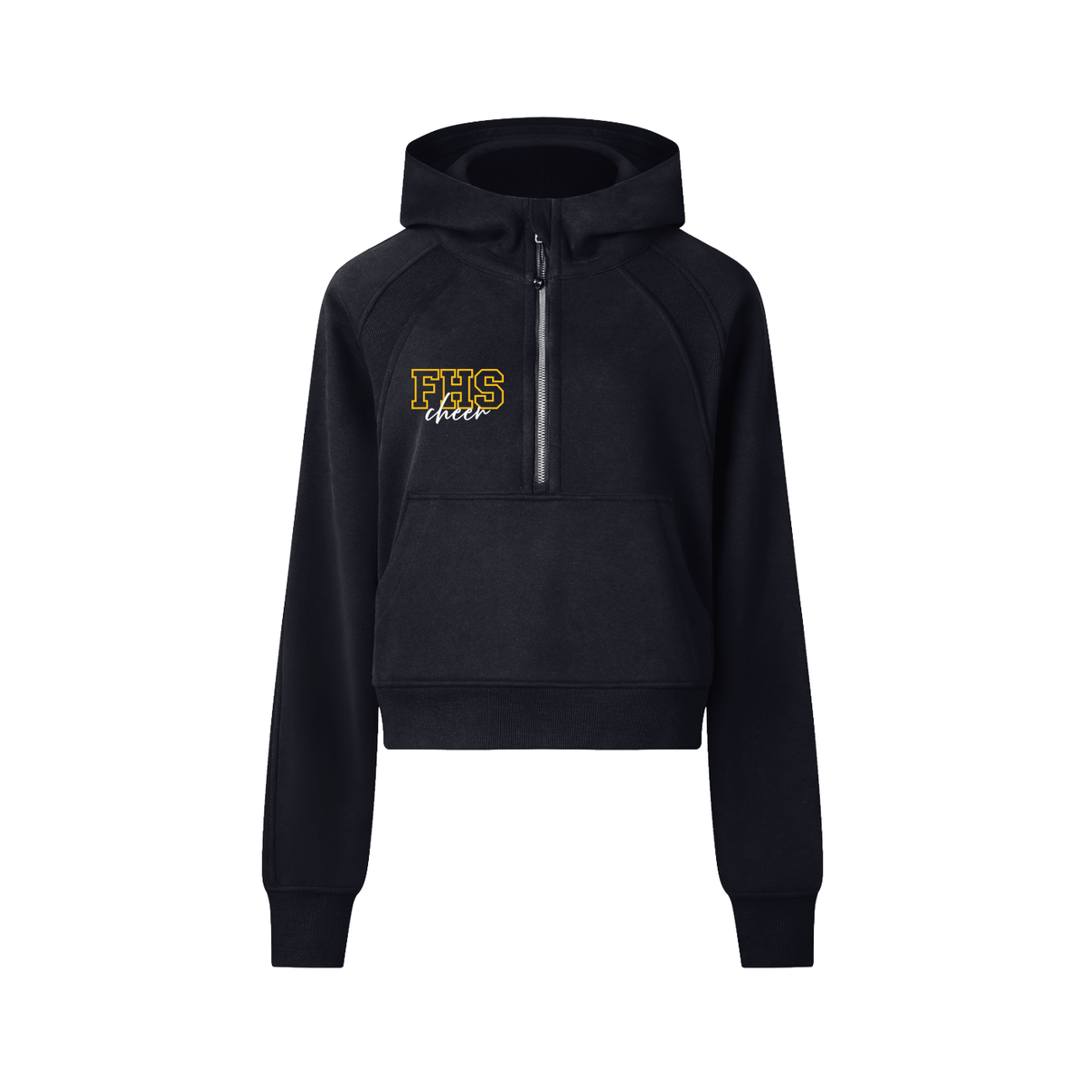 Fenway Cursive Cropped Half-Zip Hoodie