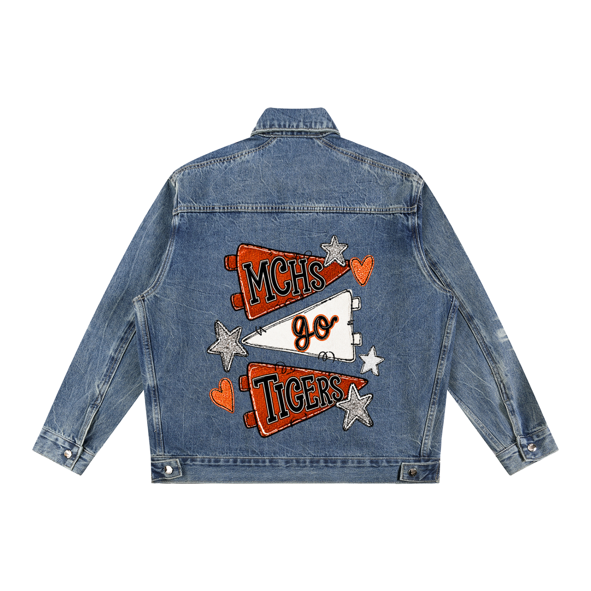 Lets Go Meigs County Vintage Wash Zip Up Denim Jacket