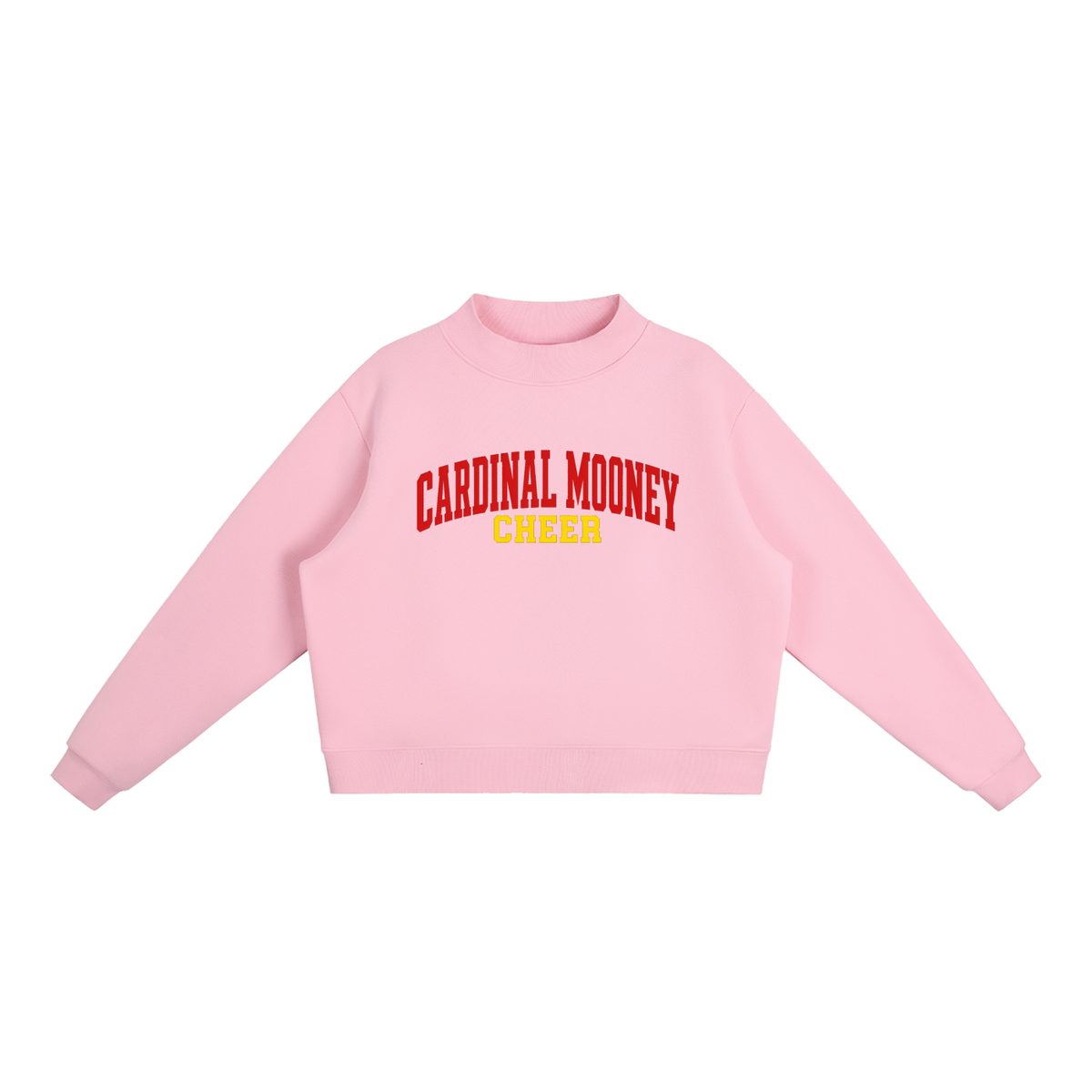 Basic 1 Cardinal Mooney Essential Fleece Mock-Neck Crew Sweatshirt