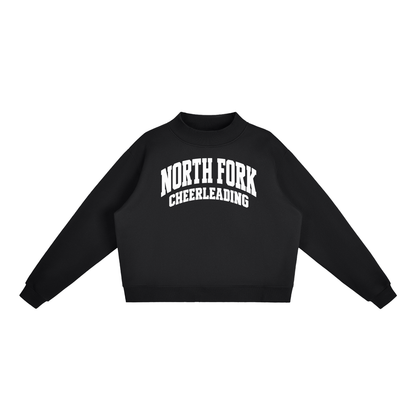 Basic 2 White North Fork Essential Fleece Mock-Neck Crew Sweatshirt (printed)